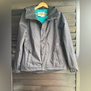 💥SALE💥 Volcom EQS Small Black Snowboarding Jacket with Hood Zip Buttons
